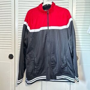 ATHLETIC WORKS men's track zip up jacket. 2 pocket front. size XL